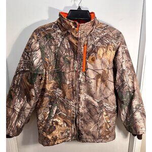Carhartt Youth M 10-12  Jacket Real Tree Camo Lined Hi Vis Lining